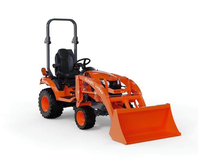 A Kubota BX series sub-compact tractor with loader